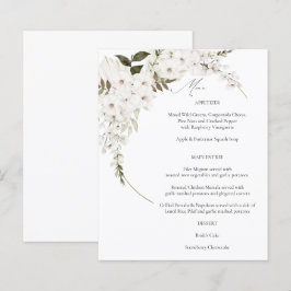 Budget White Boho Floral Menu
