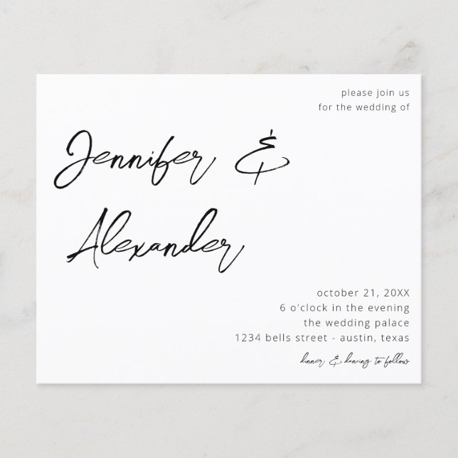 Budget White Calligraphy Foto Wedding V2 Flyer (Vorne)