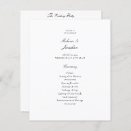 Budget White Elegance Wedding Program