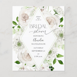 Budget White Floral Brautparty Flyer