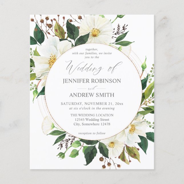 Budget White Floral & Greenery 1 Hochzeit (Vorderseite)