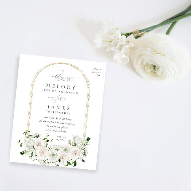 Budget White Floral Wedding 2 Flyer (Von Creator hochgeladen)