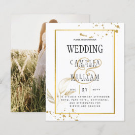 BUDGET White Gold FOTO Einladung Hochzeit