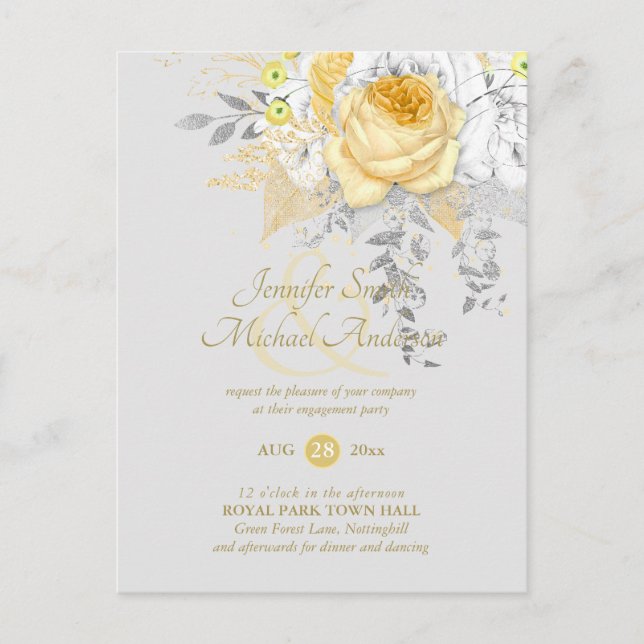 Budget White Gold Rose Glitzer Forelle Amperand Postkarte (Vorderseite)