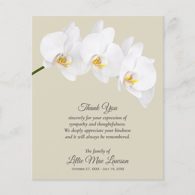 Budget White Orchid Beerdigung Gedenkstein Vielen  Flyer (Vorne)