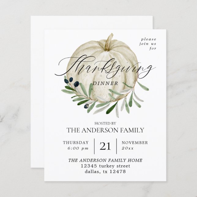 Budget White Pumpkin Erntedank (Vorne/Hinten)