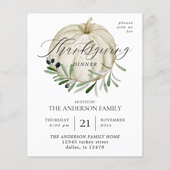 Budget White Pumpkin Erntedank Flyer (Vorne)