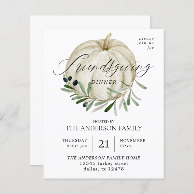 Budget White Pumpkin Friendsgiving (Vorne/Hinten)