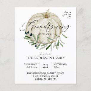 Budget White Pumpkin Friendsgiving Flyer