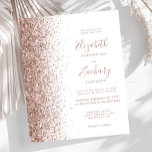 Budget White Rose Gold Glitzer Einladung Hochzeit<br><div class="desc">Die links Kulisse dieser eleganten,  modernen Hochzeitseinladung besticht durch eine Rose Gold Imitat Glitzer-Grenze. Der anpassbare Text kombiniert staubige Rose-Handschrift,  Copperplate und kursiv Schriftart auf weißem Hintergrund. Auf der Rückseite ist ein passendes Gold-Glitzer-Design aus Weiß und Rose.</div>