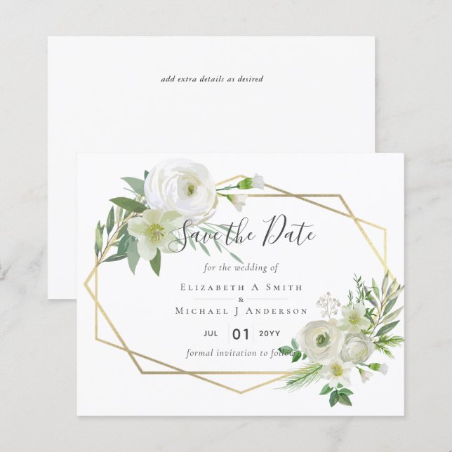 BUDGET White Rose Greenerity Gold Wedding (Vorne/Hinten)