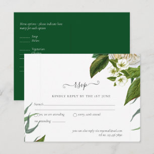 BUDGET White Roses Bouquet Floral Wedding Postkarte