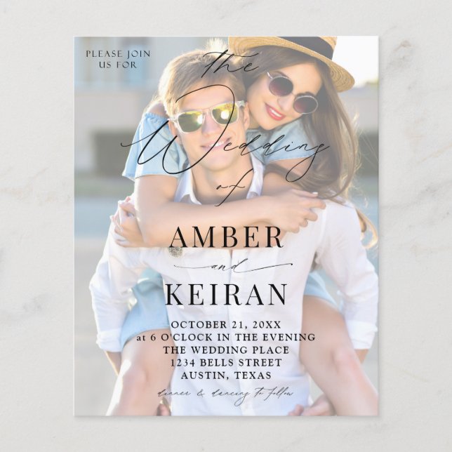 Budget White Shades Foto Wedding Flyer (Vorne)