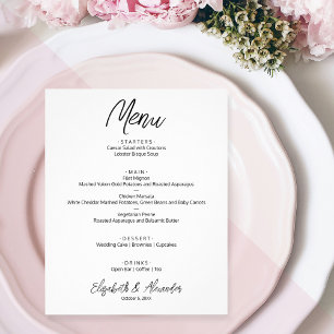 Budget White Wedding Menü