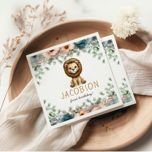 Budget Wild One Safari Animals Boy Birthday Party Serviette