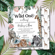 Budget Wild One Safari Animals Kinderdusche Einlad