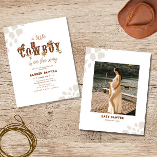 Budget Wild West Baby Boy Dusche Einladung Flyer
