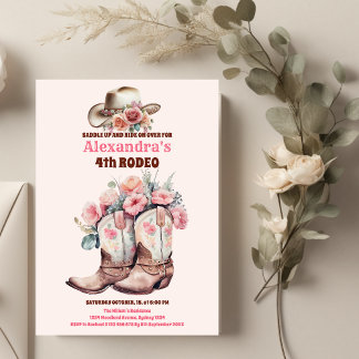 Budget Wild West Cowgirl Birthday Party Flyer