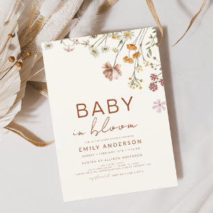 Budget Wildblume Baby in Blütendusche Einladung