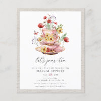 Budget Wildblume Bridal Tea Dusche Einladung