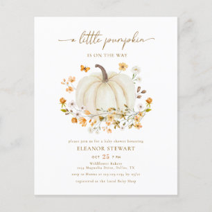 BUDGET-Wildblume ein wenig Pumpkin Baby-Dusche Flyer