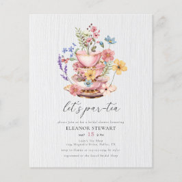 Budget Wildblume Tee Party Brautparty Einladung Flyer