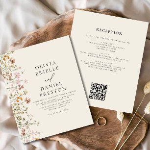 Budget Wildblumen Alles-in-Einem QR-Code-Hochzeit