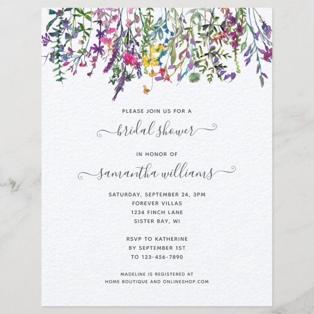 BUDGET Wildblumen Blumendusche Einladung Flyer (Vorne)