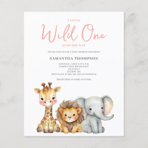 Budget Wilde Safari-Baby-Party-Einladung Flyer