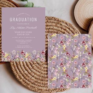 Budget-Wildflower-Muster-Mauve-Abschlussfeier-Einl