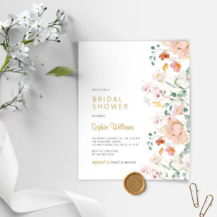 Budget Wildflowers Bridal Shower Invitation