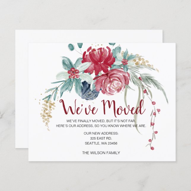 Budget Winter Berries Rustikale Urlaubskarte (Vorne/Hinten)