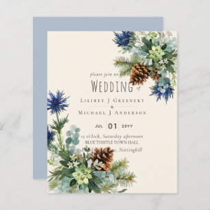 BUDGET Winter Blue Thistle Eukalyptus Wedding