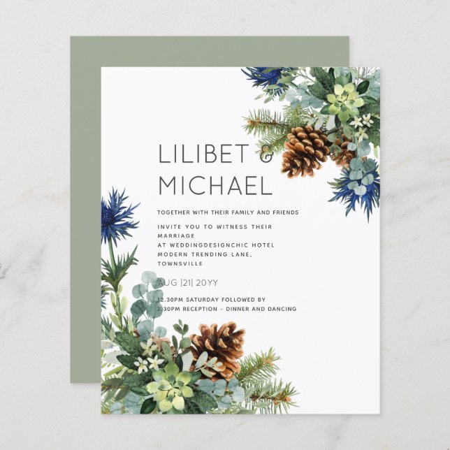 BUDGET Winter Blue Thistle Wedding (Vorne/Hinten)