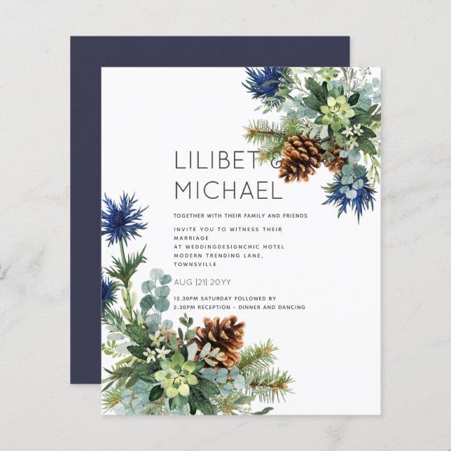 BUDGET Winter Blue Thistle Wedding (Vorne/Hinten)