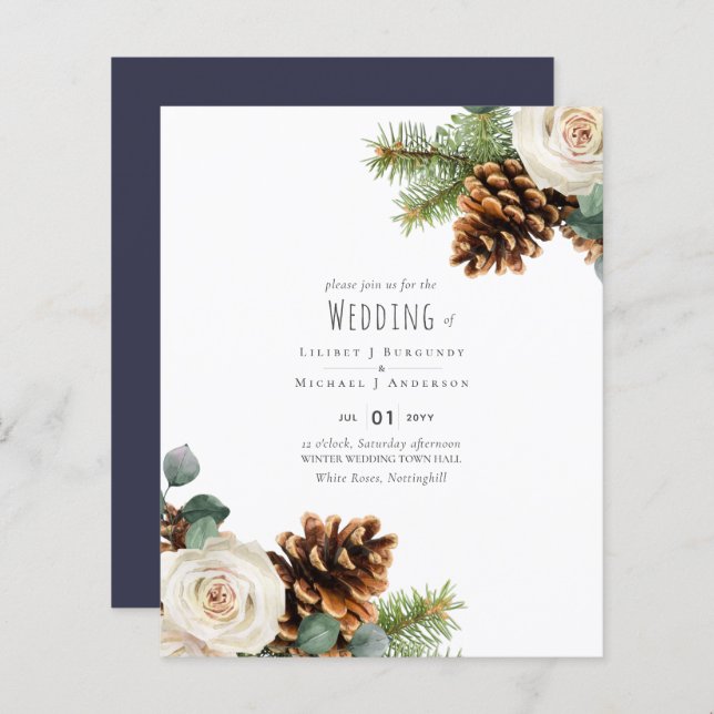 BUDGET Winter Eukalyptus Pine Cones Wedding (Vorne/Hinten)