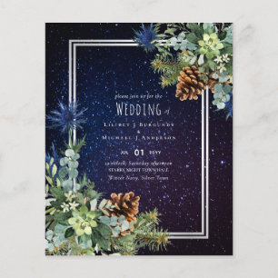 BUDGET Winter Eukalyptus Pine Cones Wedding Flyer