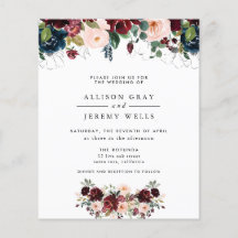 Budget Winter Floral Wedding Flyer