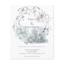Budget Winter Foliage Berries Hochzeitseinladung