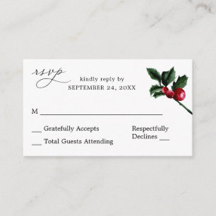 Budget Winter Holly Berry SM No Meal UAWG Begleitkarte