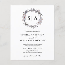 Budget Winter Kranz Foto QR Code Hochzeit einladen