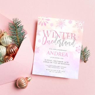 Budget Winter ONEderland Pink Girl 1. Geburtstag