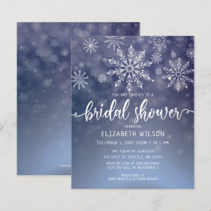 Budget Winter Snowflakes Bridal Dusche Einladung