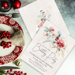 Budget Winter Wasserfarben Blume 60. Geburtstag<br><div class="desc">Rot-weiße Blume in den Aquarellen sind in sanften,  grünen Blätter und Blättern eingebettet. Schneeflocken aus Gold sorgen für eine festliche Touch. Ein elegantes,  einfaches und modernes Drehbuch verleiht ihm eine offene und luftige Atmosphäre. Auf der Rückseite des Hotels befindet sich ein Blumenkochett mit einer Touch goldener Schneeflocken.</div>
