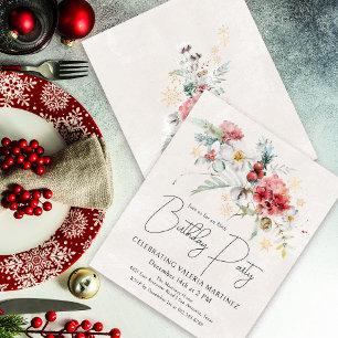 Budget Winter Wasserfarben Blume 80. Geburtstag