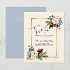 BUDGET Winter Wedding White Roses Gold Dusty Blue
