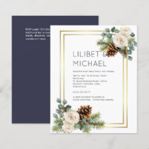 BUDGET Winter Wedding White Roses Gold Dusty Blue