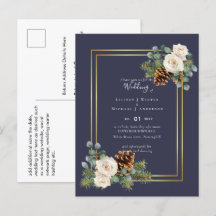 BUDGET Winter Wedding White Roses Gold Dusty Blue