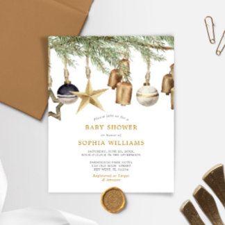 Budget Winter Weihnachten Baby Shower Einladung