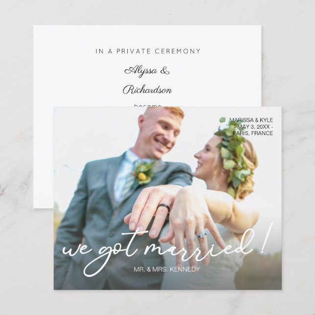 Budget Wir Got Verheiratet S Foto Hochzeitsankündi (Vorne/Hinten)